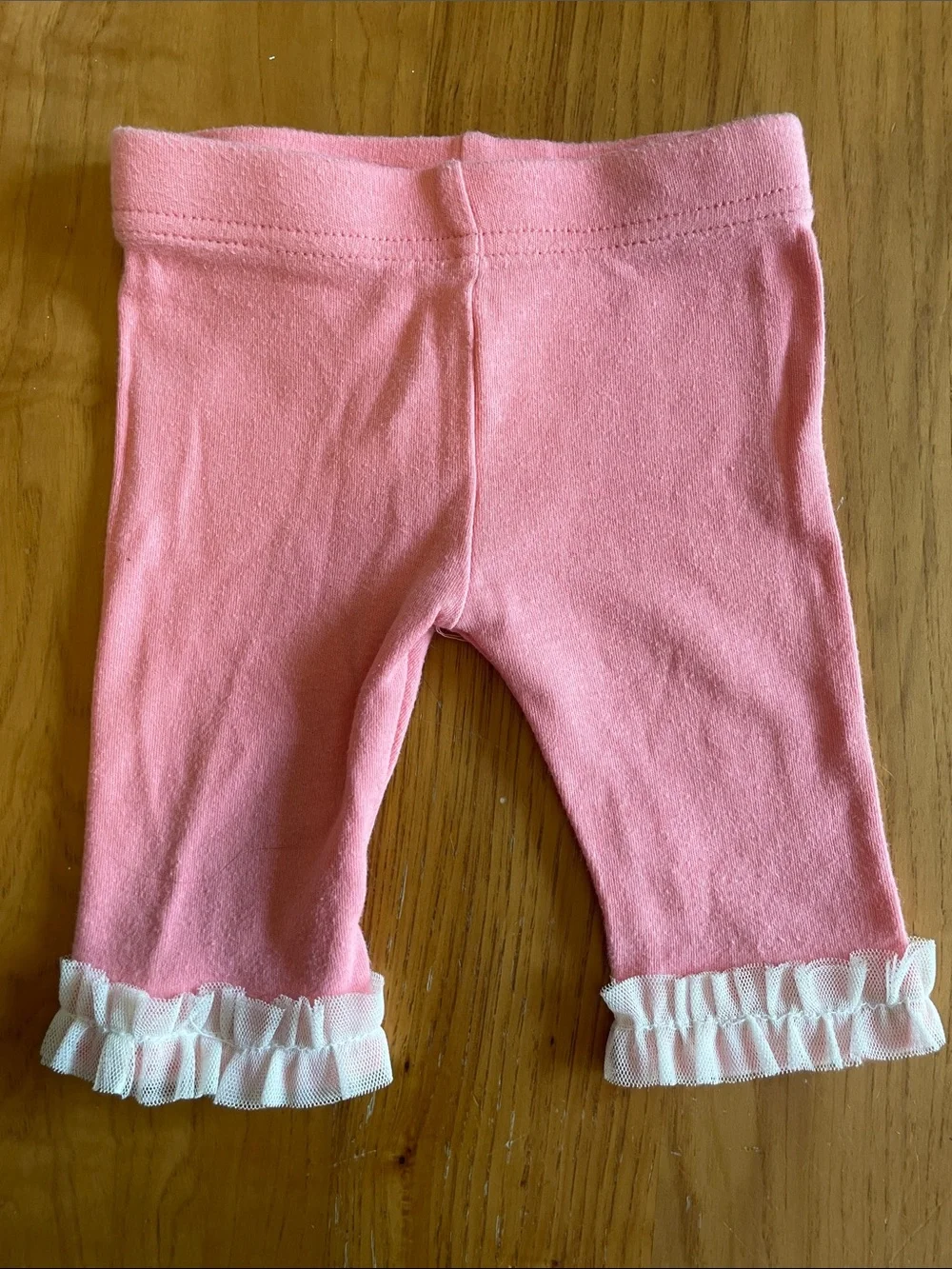 Little Lass Coral Pink Floral Tulle Top with Pink Leggings Set - Picture 3 of 7